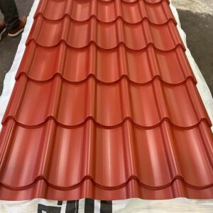 "Image depicting sleek metal roofing tiles neatly aligned on a roof, showcasing their durability and modern aesthetic appeal."