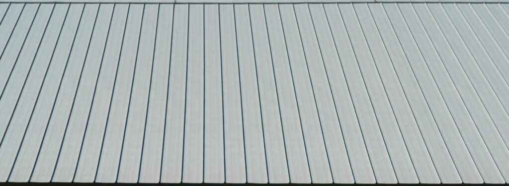 close up image of metal roofing on roof